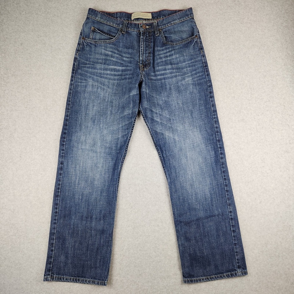 Wrangler Relaxed Straight Jeans Mens W32 L29 Mid Rise Medium Wash